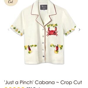 Crab Embroidered Short Sleeve Shirt